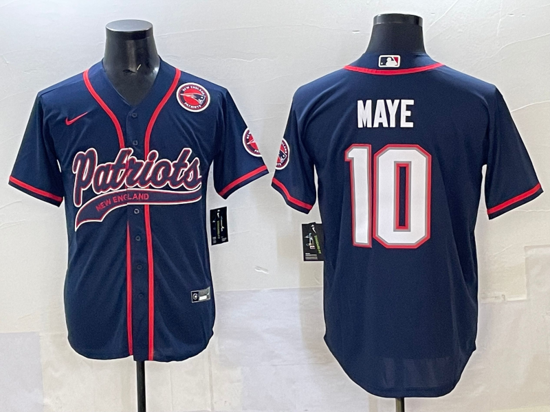 Men 2025 New England Patriots #10 Maye blue Nike NFL jersey style 5->new england patriots->NFL Jersey